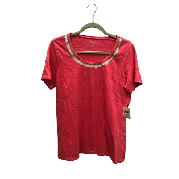 Coldwater Creek NWT Size Medium Coral color with great details - Picture 1 of 4